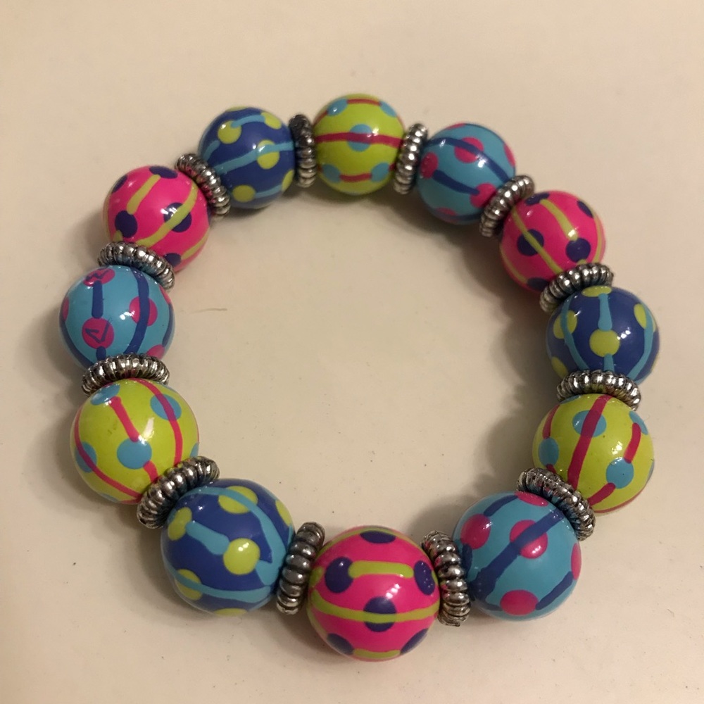 Hand painted Beaded bracelet